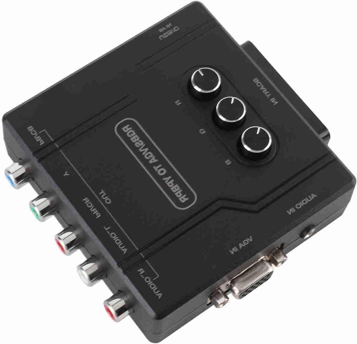 VGA naar YPBPR Converter voor Retro Spellen, Component Video Adapter voor SFC, N64, Wii, MD en Saturn met Kleur- en Helderheidsinstelling
