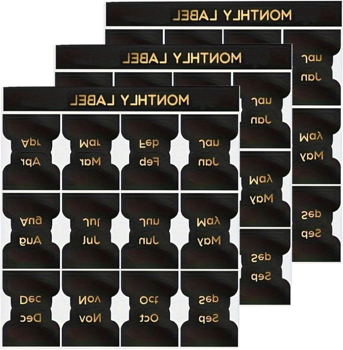 Maandelijkse Label Stickers, 36 Stuks, Tabs voor Planners, Kalender Stickers en Organisatie Tools