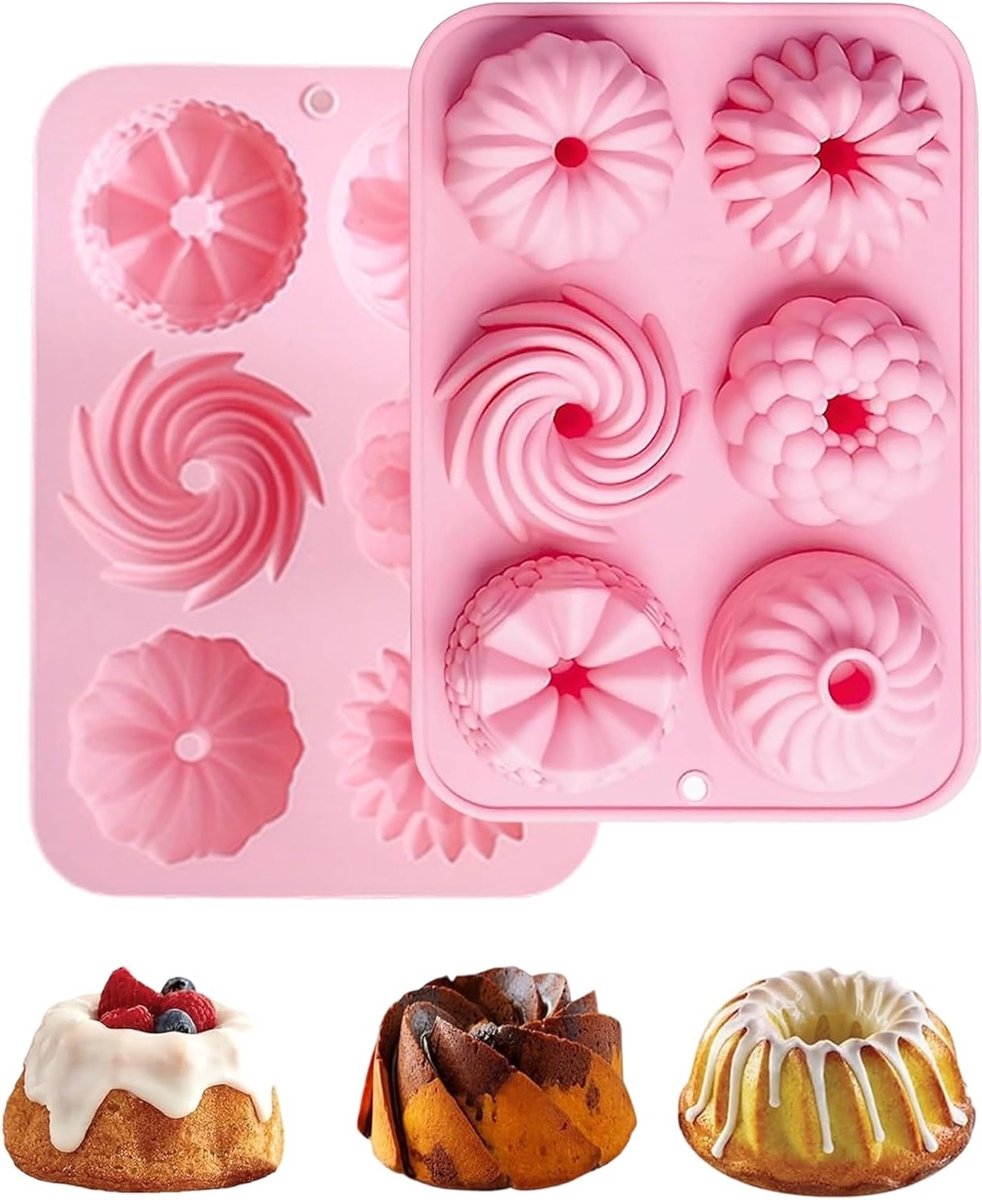 Set van 2 Roze Donutvormen van Silicoon - Herbruikbare Antikleefvormen voor Mini Donuts, Muffins en Cupcakes