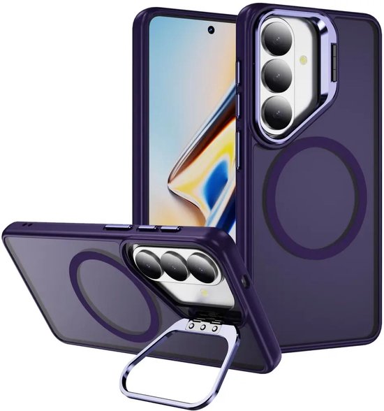 Hoesje Geschikt voor Samsung Galaxy S26 - Compatibel met MagSafe & Qi2 - Back Cover met Standaard - Camera Kickstand - Paars
