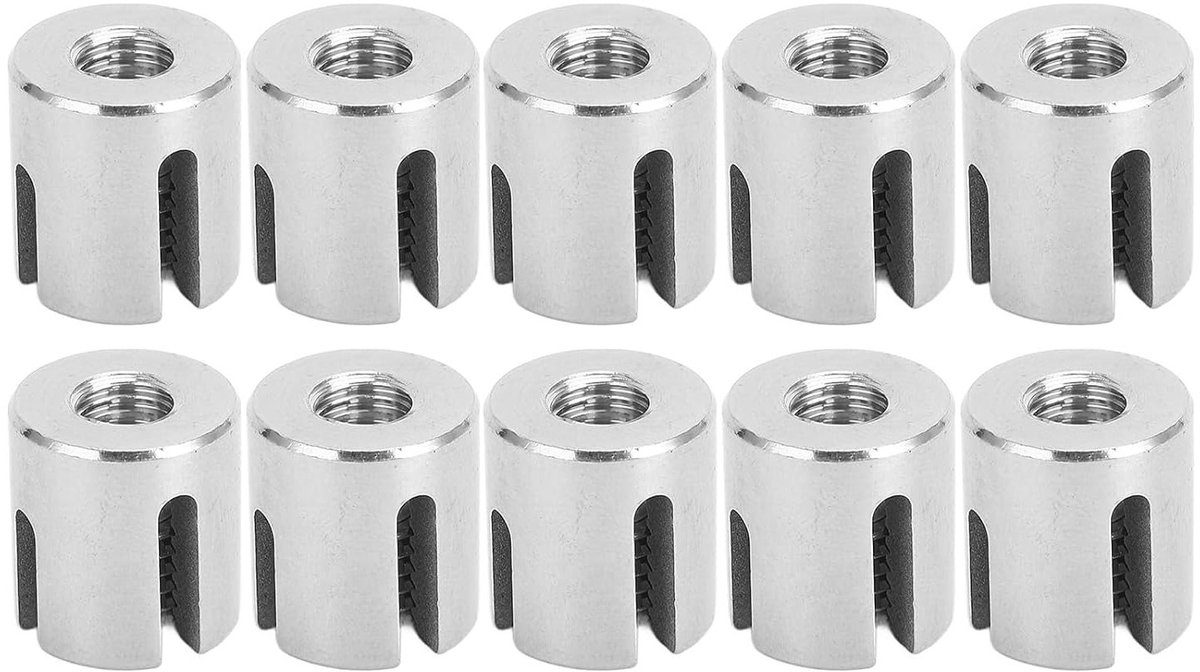 10 Stuks RVS Klemmen voor Kabels - 90 Graden Kruisklemmen voor Buitengebruik - Intersecterende Kabelhouders voor M8 3mm