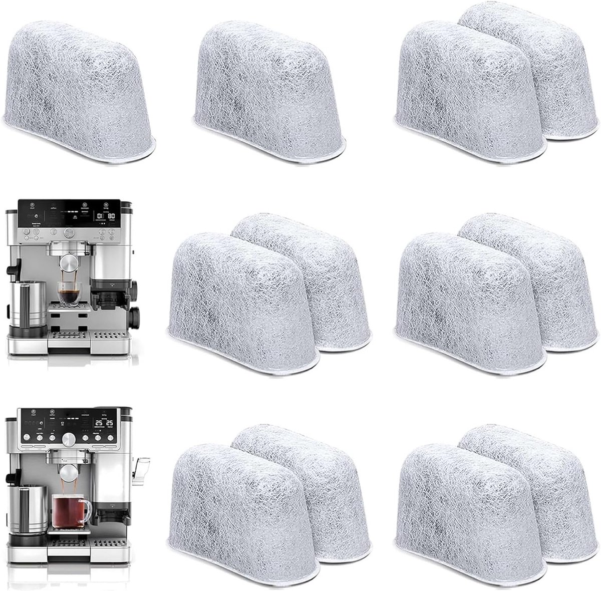 Waterfilter voor koffiezetapparaat - 12 stuks vervangbare waterfilters voor optimale koffiesmaak en accessoires voor koffiezetapparaten