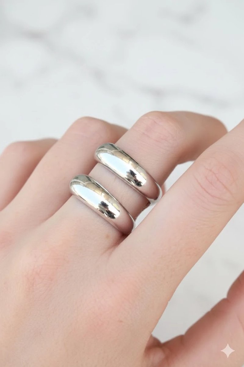 Dorvina Messing Zilverkleurig Verstelbaar Band Ring