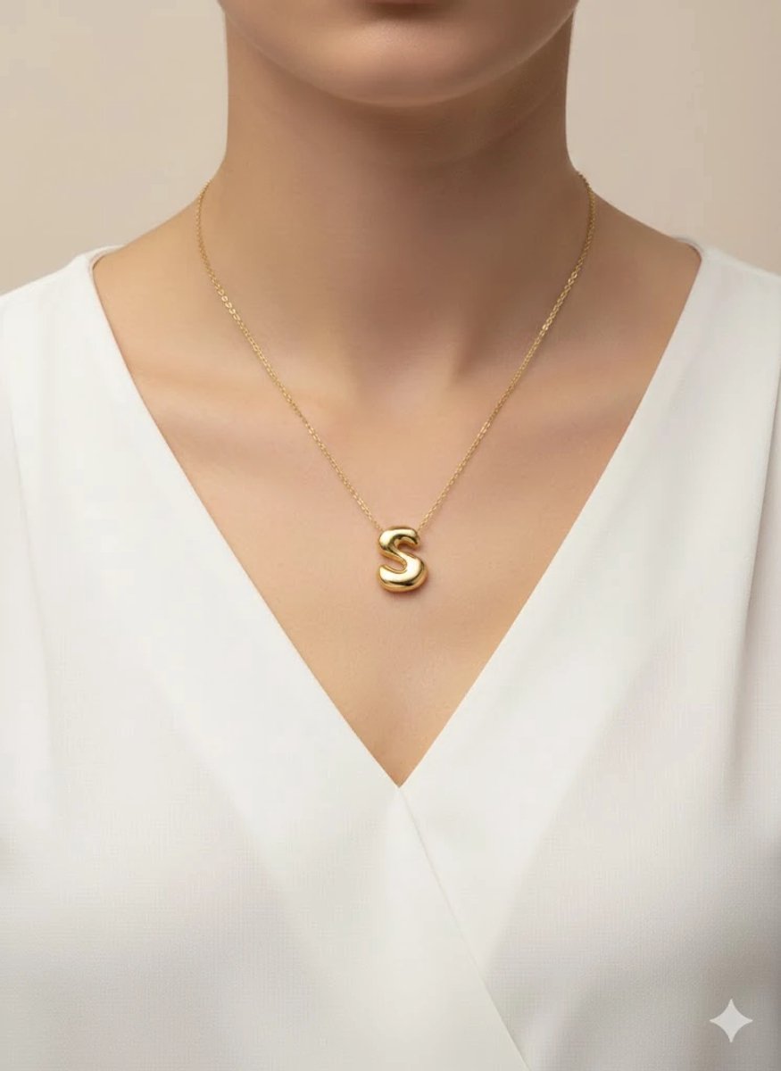 Dorvina 316L Staal Verkleurt Niet Hypoallergeen Duurzaam Sieraad Goudkleurig Balon Model Letter S Letter Dames Ketting