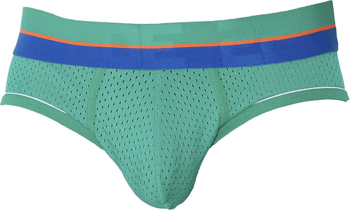 CODE 22 Bright Mesh Brief Green - MAAT L - Heren Ondergoed - Slip voor Man - Mannen Brief