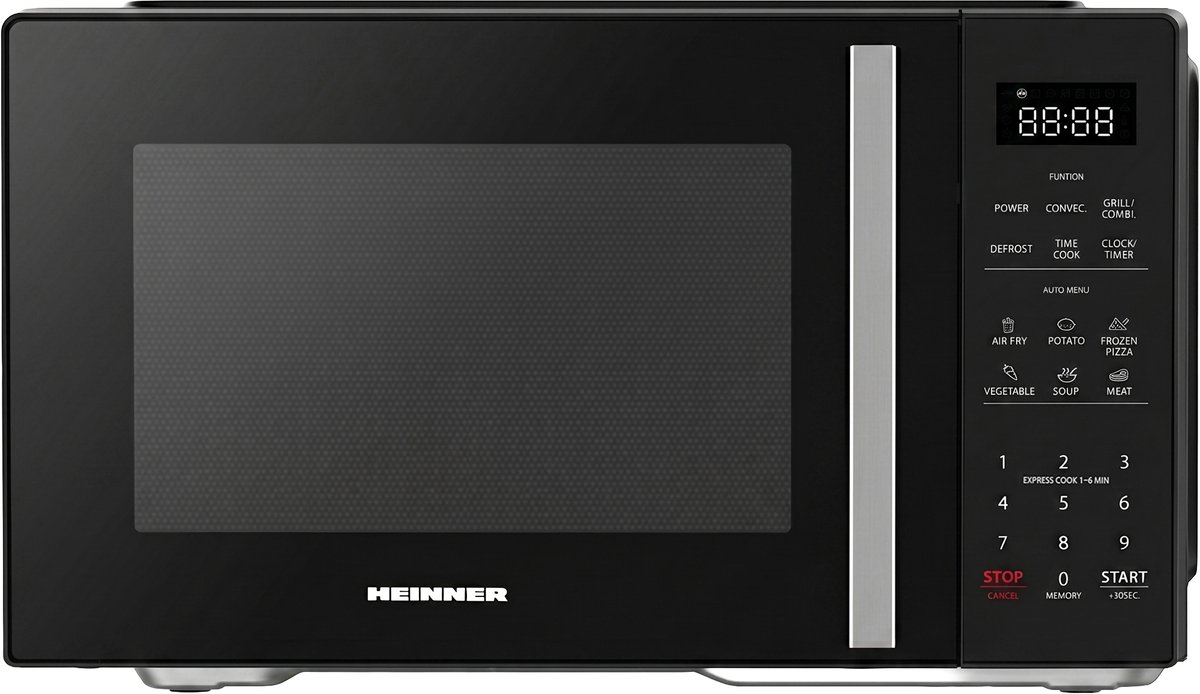 Heinner Combi Magnetron Vrijstaand 23 Liter - Magnetron met Grill, Heteluchtoven & Airfryer - 4-in-1 met 900W & 10 Airfry Programma's - Zwart — afbeelding 1
