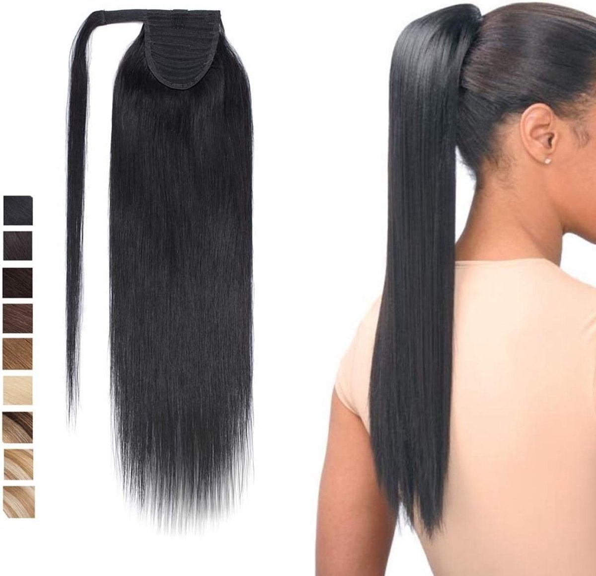 Ponytail haarstuk 56 cm - 100% Remy haar - Natuurlijk uitziend - Eenvoudig te bevestigen - ShopVlot