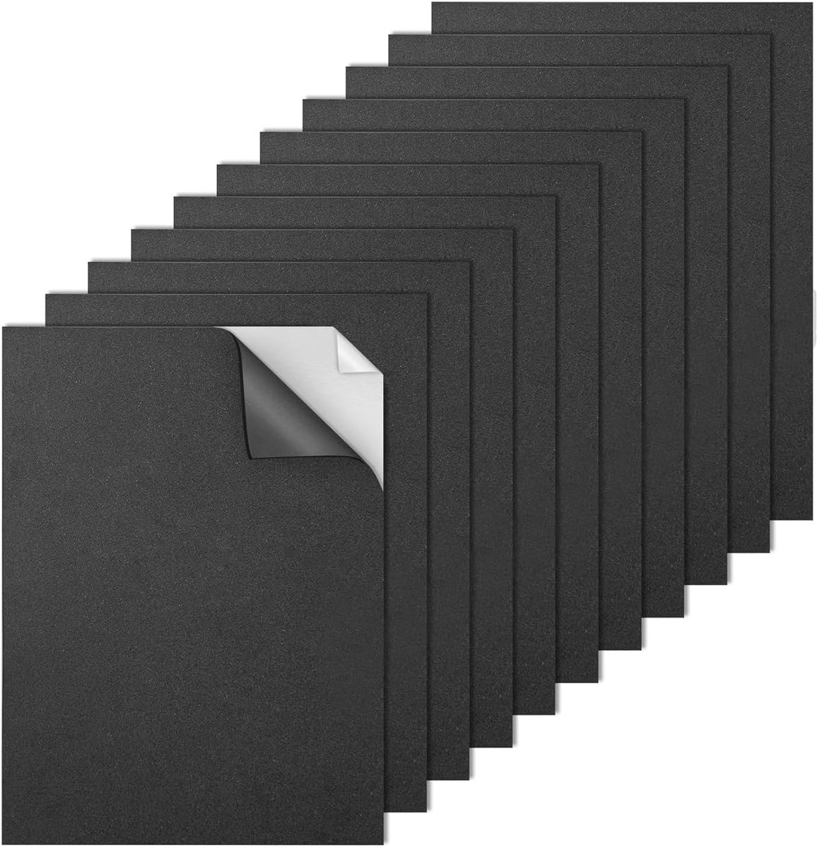 Set van 6 Zelfklevende Zwarte Foamplaten, 300 x 205 x 3 mm, Ideaal voor Meubels, Klussen en Creatieve Projecten met Antislip Onderlaag