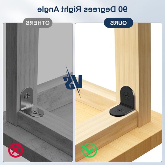 Set van 20 hoekverbindingen van 20 x 20 mm, RVS hoekbeugels met 85 schroeven voor het verstevigen van hout en meubels — afbeelding 2