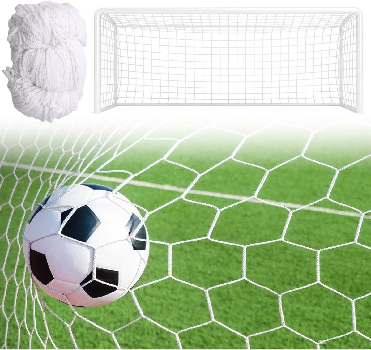 Voetbalnet 180 x 120 cm, Vervangend Voetbaldoel Net, Scheurbestendig Net voor Training en Competities