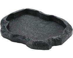 Waterbak voor Reptielen van Hars, Antislip Drink- en Voederbak voor Schildpadden en Hagedissen, Natuurlijke Look en Gemakkelijk Schoon te Maken