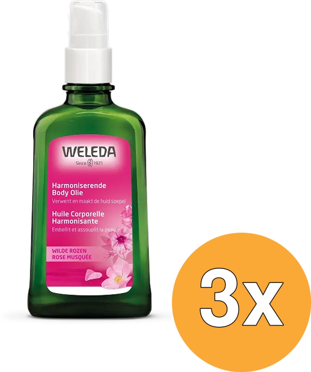 3x WELEDA Wilde rozen harmoniserende body olie (100 ml)