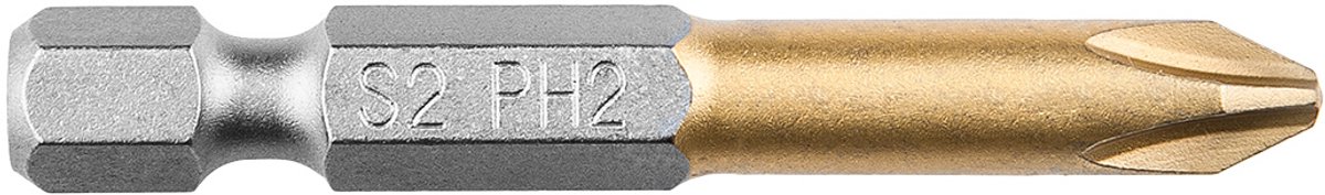 Bit PH 2, 50mm S2 TIN, 1 op een blister