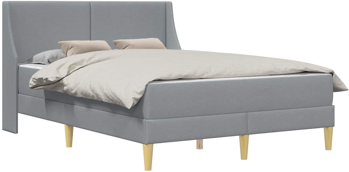 vidaXL - Bedframe - met - matras - met - hoofdeinde - Polyester