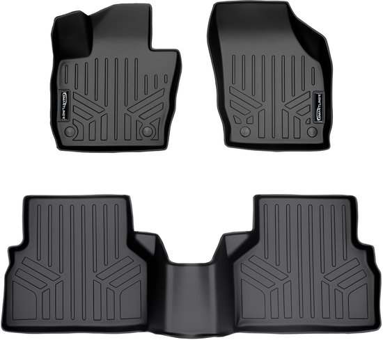Smartliner 3D Automatten Set Voor- en Achterrij Audi Q3 2015-2018 - Op Maat Gemaakte Vloermatten - Zwart - All-Weather Bescherming - Antislip Oppervlak - Duurzaam Polyethyleen