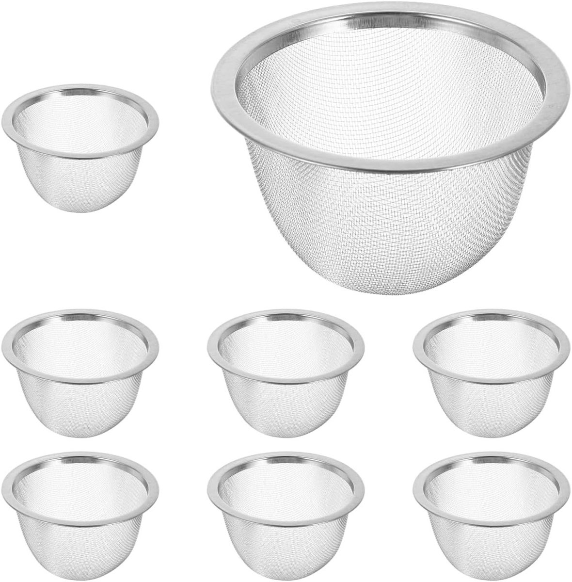 8 Stuks RVS Theefilters voor Theepot - Ideaal voor Theezetten en Infuseren - 7,6 x 5 cm