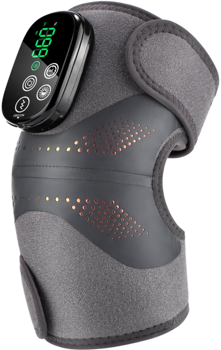 WK Infrarood Warmte-Massageband met 44 LED’s (660/850nm) – Voor Knie, Elleboog en Schouder – 3 Warmtestanden (45°C–65°C), 3 Massage-intensiteiten – Oplaadbaar 5000mAh – Timerfunctie – Draagbaar & Draadloos