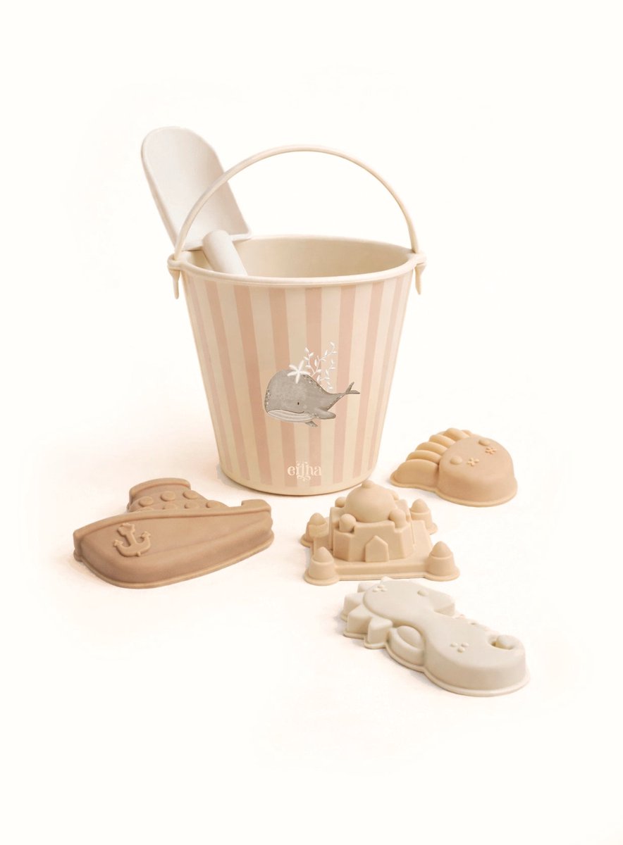 Mrs Ertha Beach Bucket Strandspeelgoed set - Emmer, schepjes en meer - Stripped Whale