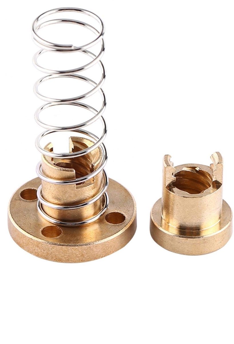 T8 Koperen Veernut voor 3D Printer met ACME Draad 8mm - Hoogwaardige Messing