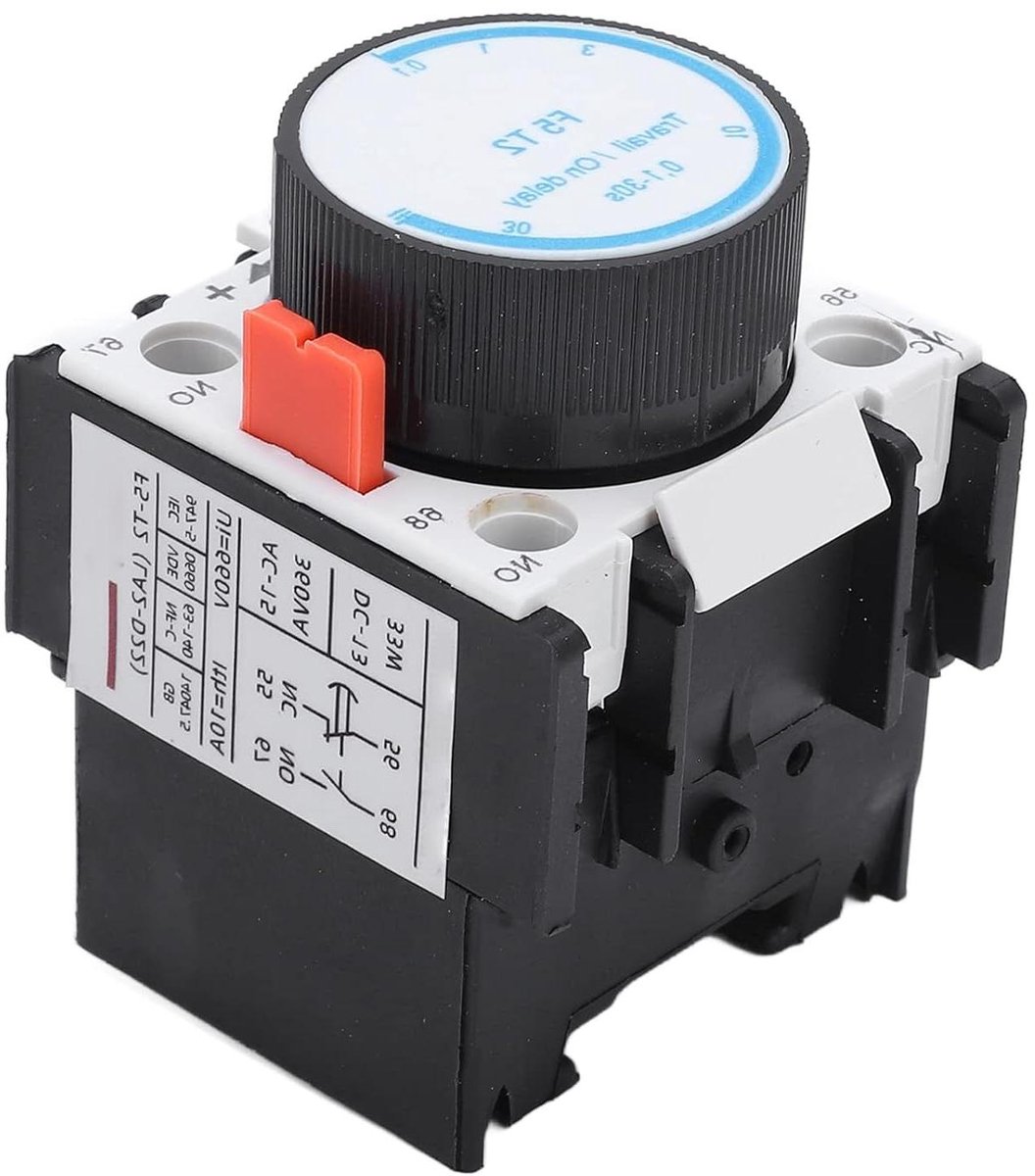 Timercontact Tijdrelais - Vertragingsrelais Schakelaar - Geautomatiseerd Circuit - Stof- en Krasbestendig - 0.1s tot 30s