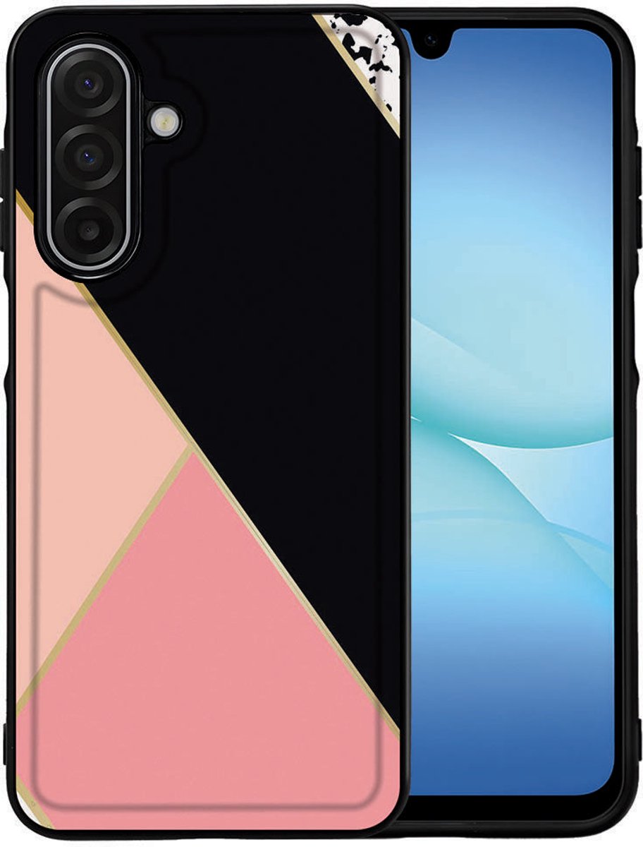 Beschermhoes Samsung Galaxy A17 Black Pink Shapes