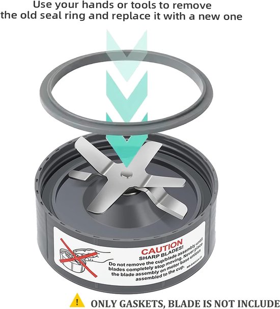 Blender Onderdelen - Vervangingsonderdelen Set - Blender Reparatie - Vaatwasserbestendig Materiaal - 10.5 cm Diameter - Grijs van Merkloos — afbeelding 5