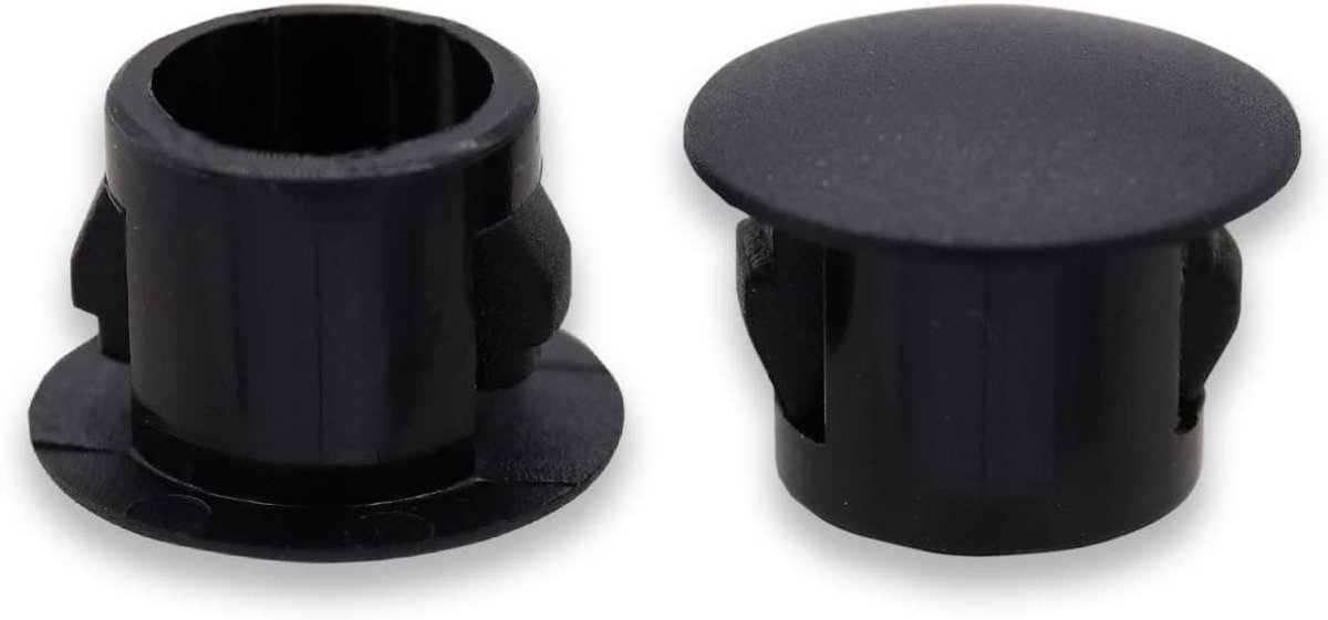 Hole Plugs Plastic 8mm(5/16") Suitable for 7.5-8mm Diameter Locking Hole Tube, Flush Type Panel Insert End Caps Fixing Lid for Kitchen Cabinet Furniture Black 50pcs