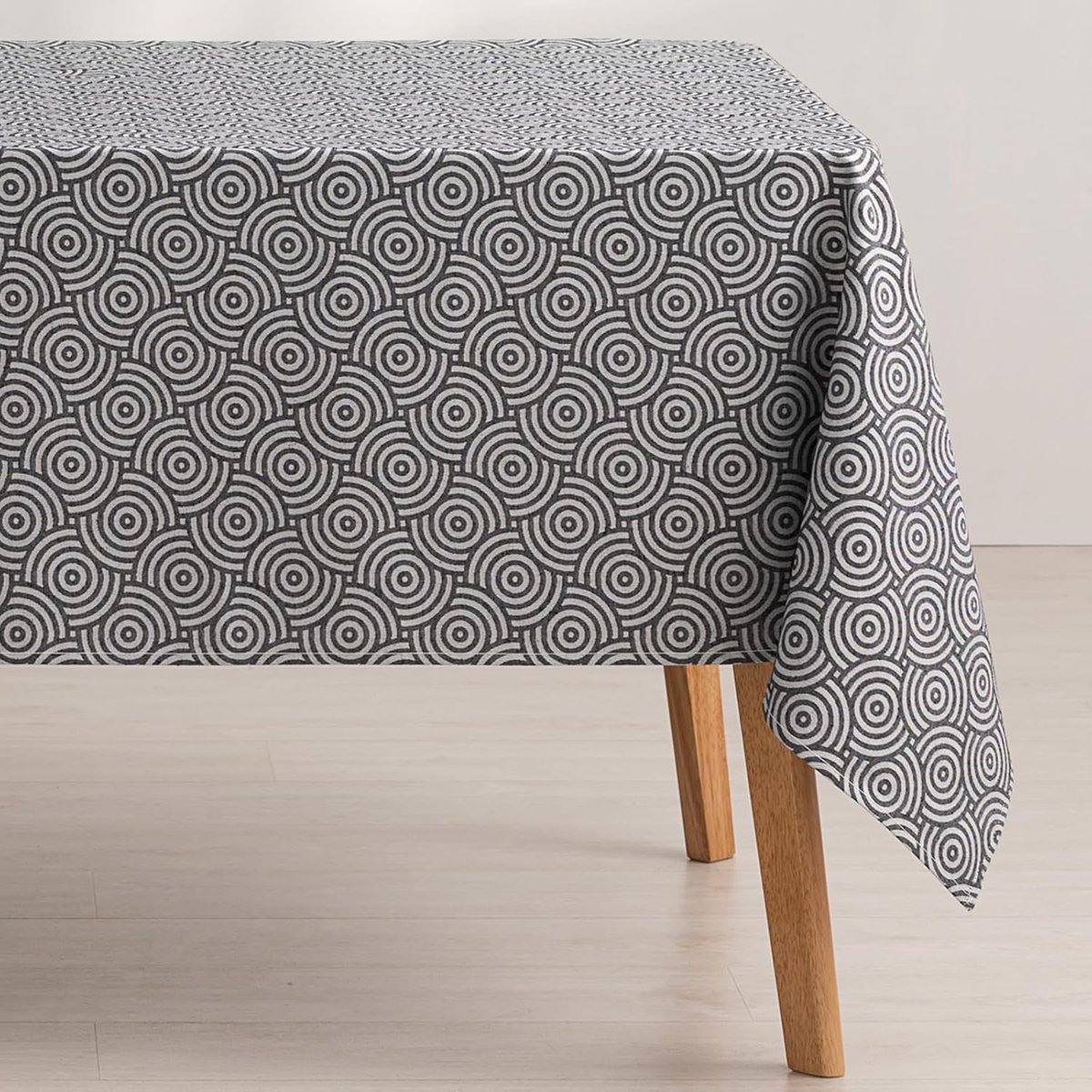 GAMUSI Tafelkleed, vuilafstotend, rechthoekig, jacquard, waterdicht, 140 x 100 cm, stof, wit