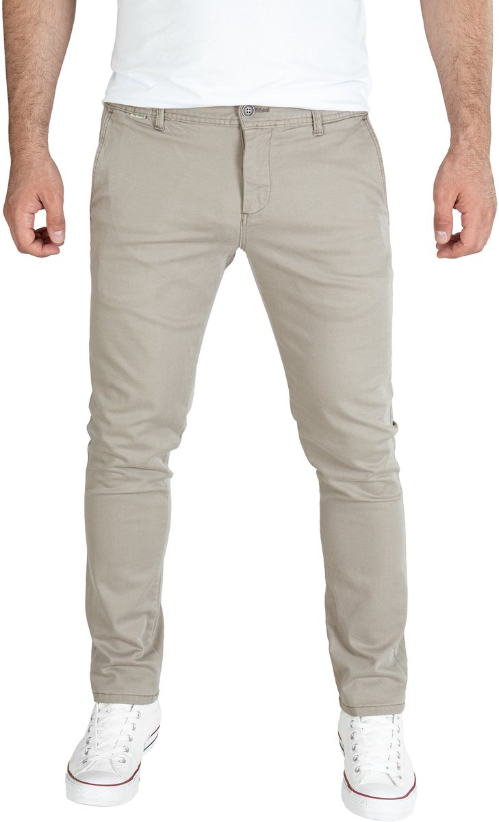 PITTMAN Heren Chinobroek Andrew – Regular Fit – Katoen Stretch – Grijs – 5-pocket