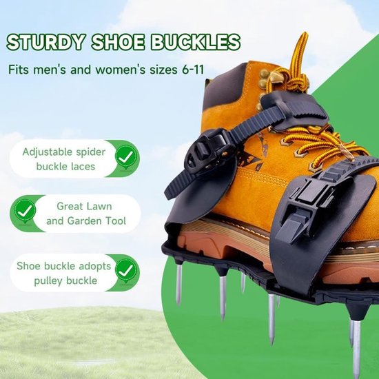 Flexible Lawn Aerator Shoes, Adjustable Laces with Spindle Buckle - Aeration Shoes for Lawn and Garden - Great Lawn & Garden Tools — afbeelding 4