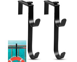 CANIPHA Double Pole Pool Hooks - Zwarte Metalen Haak voor Zwembadaccessoires
