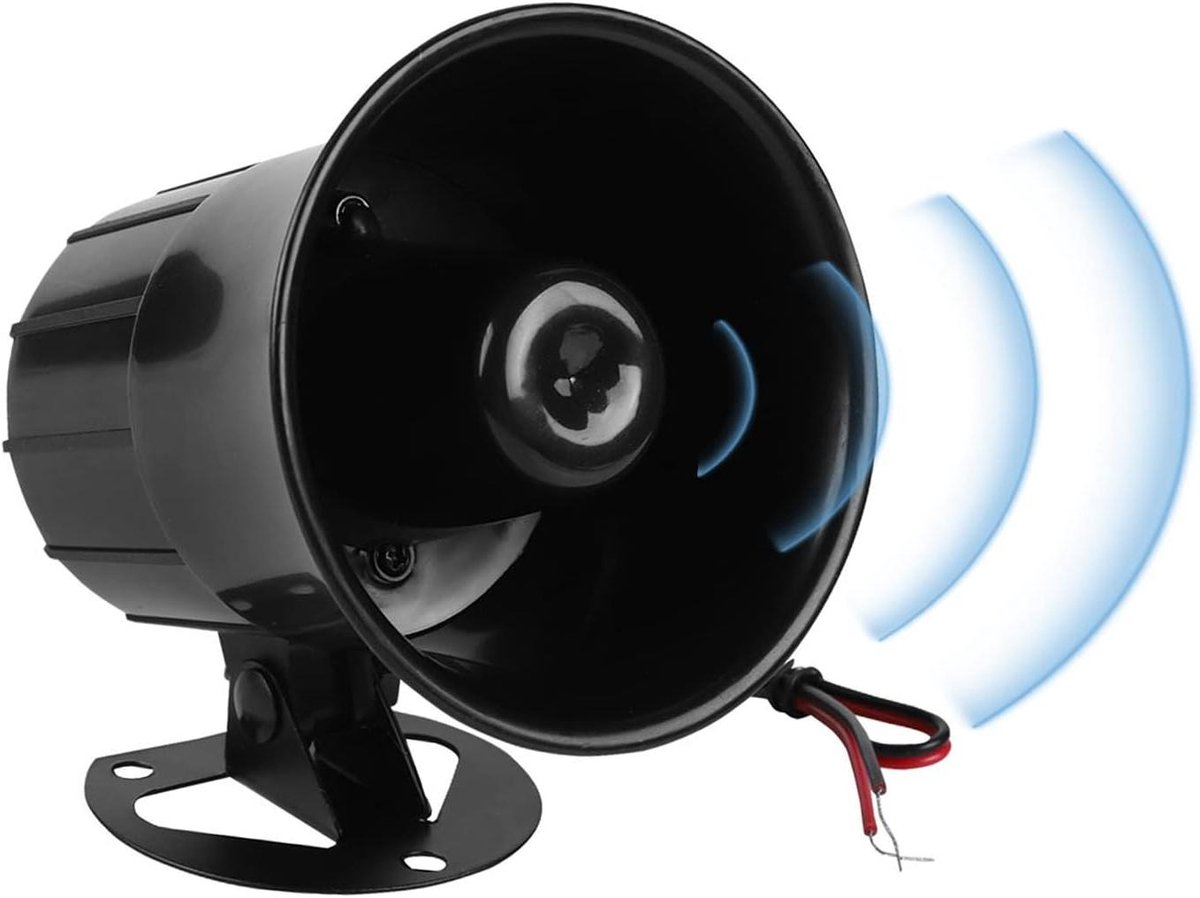 Alarmsirene - Luid alarm - Thuisbeveiliging - Brandvertragende behuizing - 115dB - Zwart