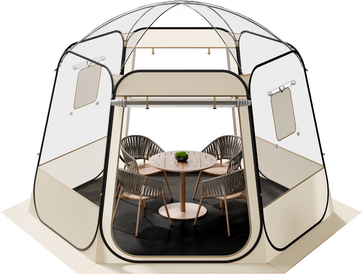 VEVOR Pop-up Bubble Tent, 30,5x27,5x22cm, Transparante Kampeertent, Tuinkoepel Iglo Tent met Ramen, Sporttent, 540° Panoramisch Uitzicht, voor 4-8 Personen, Terras, Achtertuin — cadeau in Cadeau-ideeën - foto 2