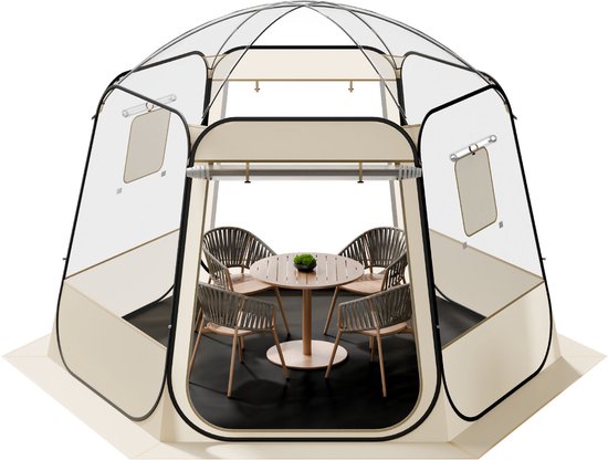 VEVOR Pop-up Bubble Tent, 30,5x27,5x22cm, Transparante Kampeertent, Tuinkoepel Iglo Tent met Ramen, Sporttent, 540° Panoramisch Uitzicht, voor 4-8 Personen, Terras, Achtertuin van Vevor — afbeelding 2