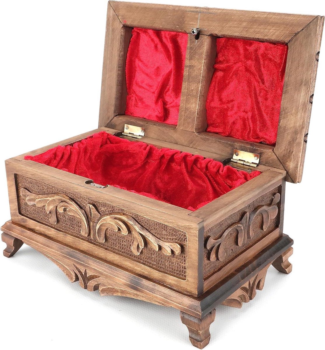 Houten Puzzeldoos - Geheime Kist Sieraden - Cadeau Verbergen - Handgemaakt Walnoothout - 25x15x12 cm - Niet gespecificeerd