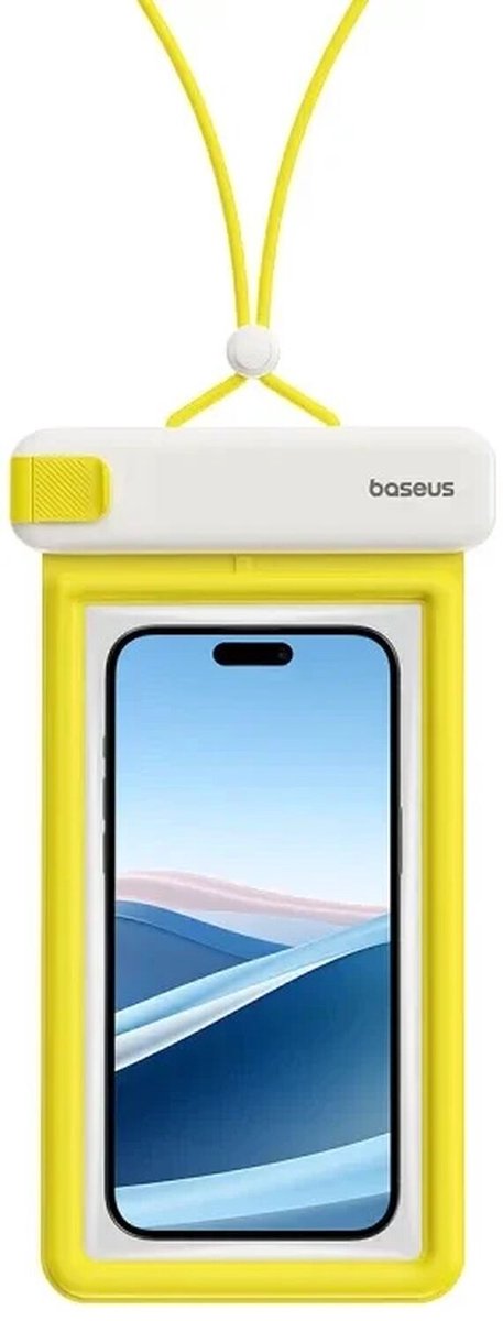 Baseus IPX8 DeepDive Waterdichte Telefoonhoes tot 7.2 Inch Geel / Wit