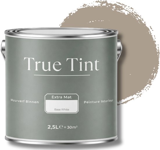 True Tint Muurverf Mat - Tranquil Taupe - 2,5 L - The Japandi Collection - Bruine Matte Muurverf - Rendement 30m² - Mengverf