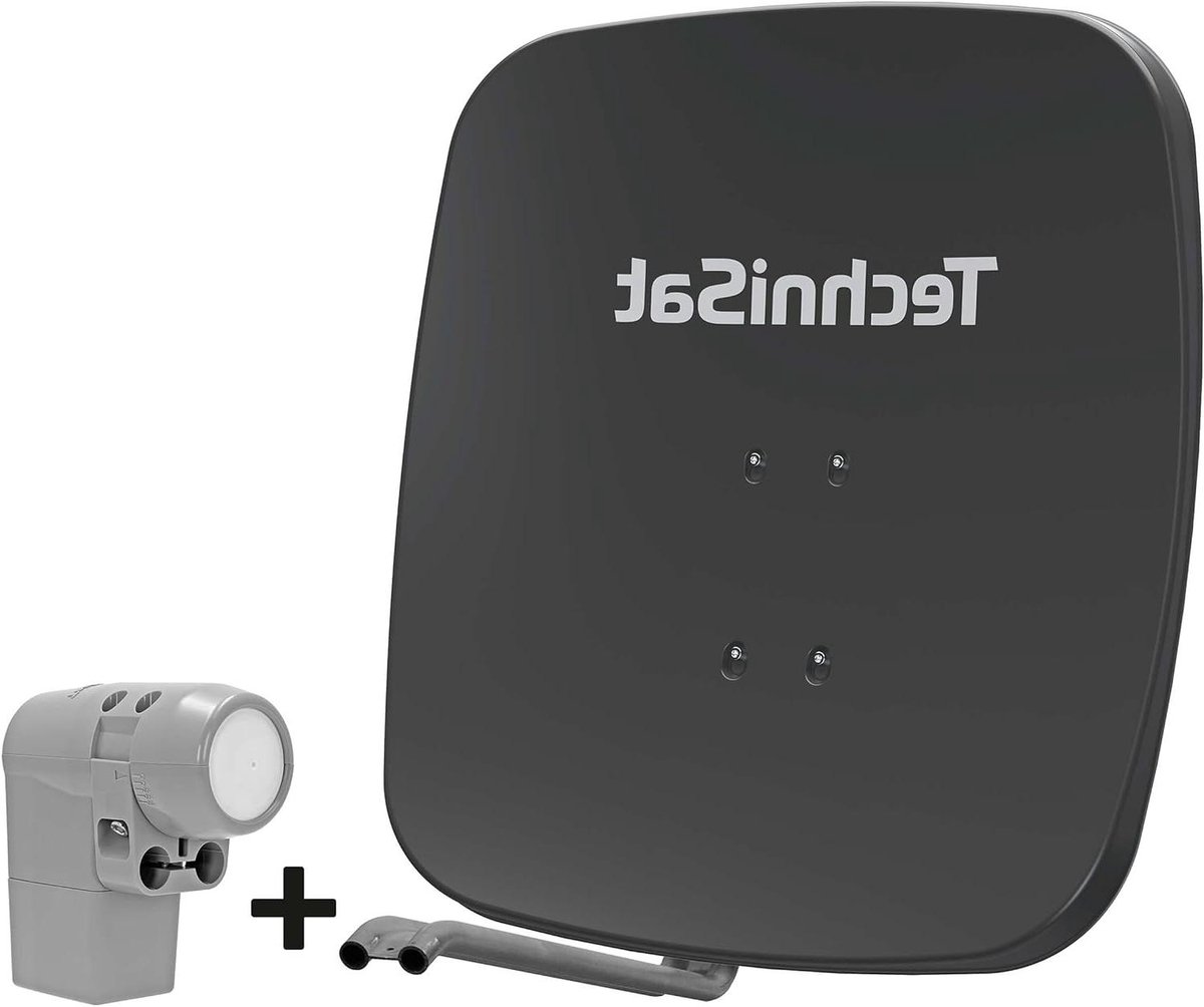 Satellietschotel Set - Schotelantenne - TV Ontvangst - 8 Gebruikers Octo LNB - 65 cm - Grijs