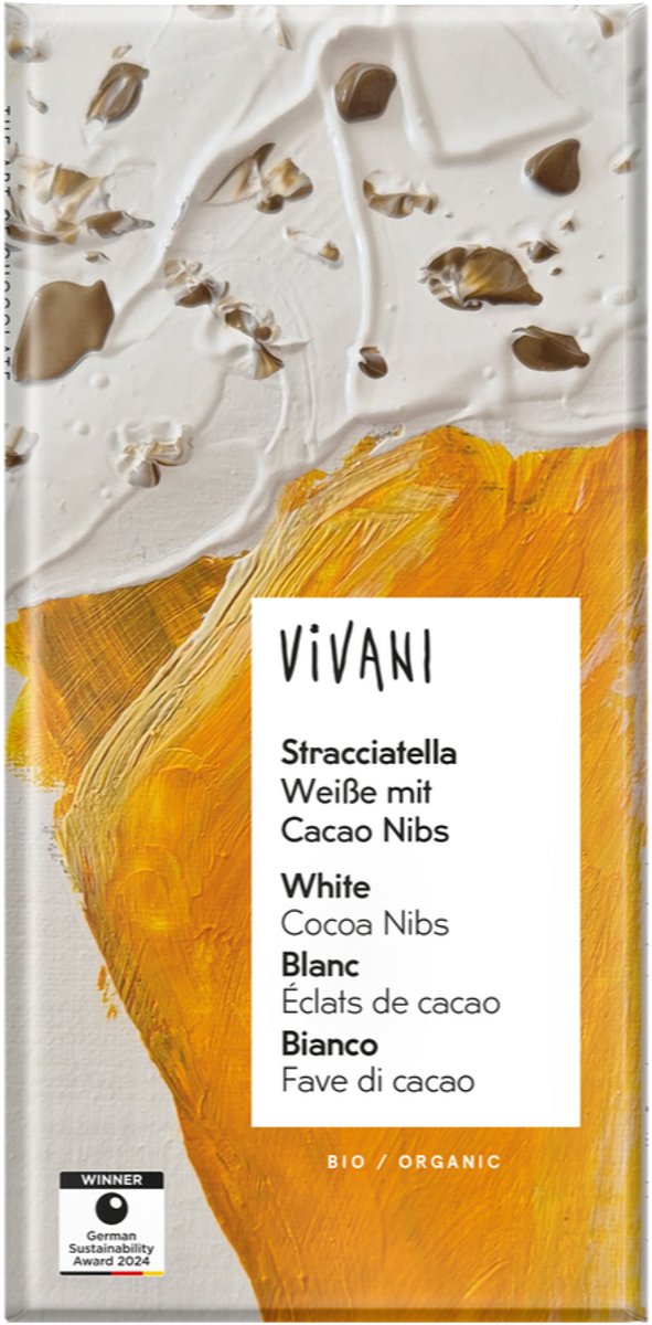 Vivani Stracciatella White Chocolate Cocoa Nibs 80GR