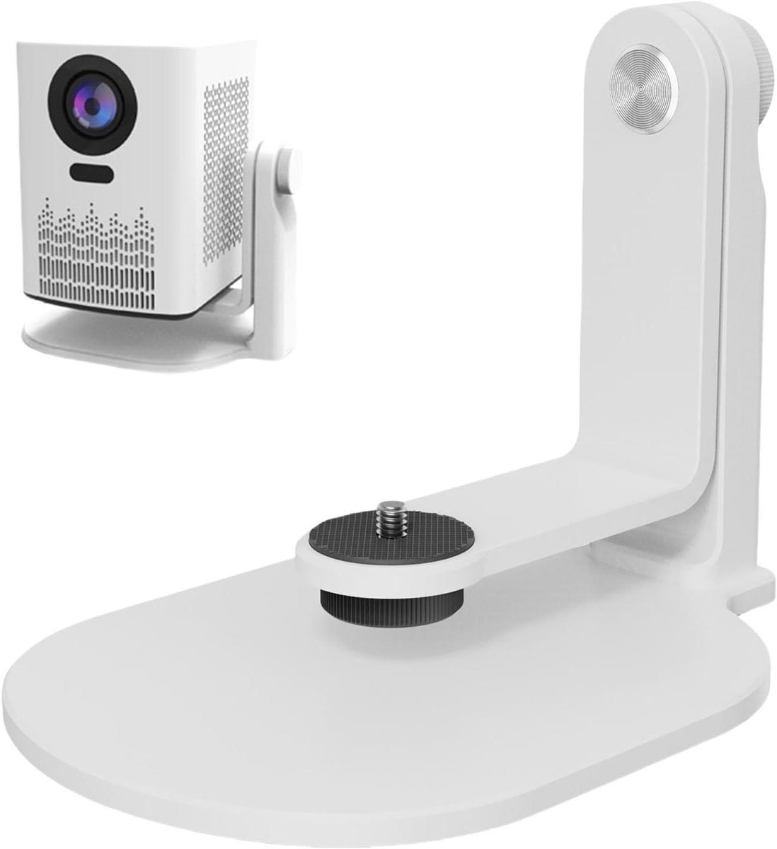 Projector Standaard - Projector Beugel - Flexibele Plaatsing - 360 Graden Rotatie - 18.5 x 13.2 x 13.7 cm - Wit