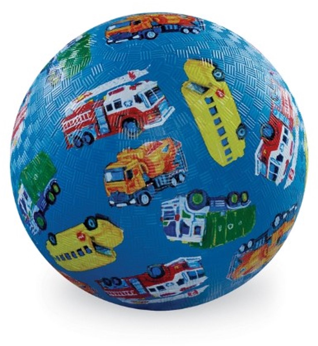 Crocodile Creek - Natuurrubber Speelbal - Voertuigen - 13cm