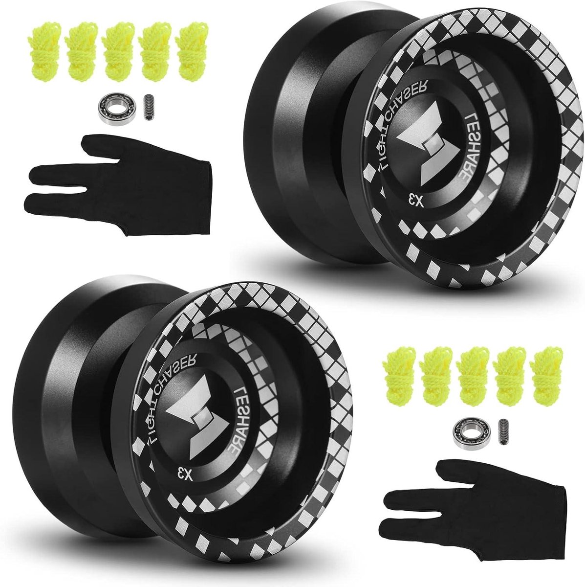 Professionele Responsieve Yo YoYoYo, set van 2 professionele Yo-Jo-ballen van aluminiumlegering, reactieve YoYo met niet-reageerende lagers voor professionele beginners