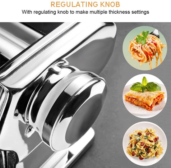 Shopcentral - Pasta Cutter Machine - 3-in-1 Noodle Roller en Maker - voor Lasagna en Spaghetti - Snijmessen 0.5-3mm - Voor het hele gezin van Merkloos — afbeelding 5