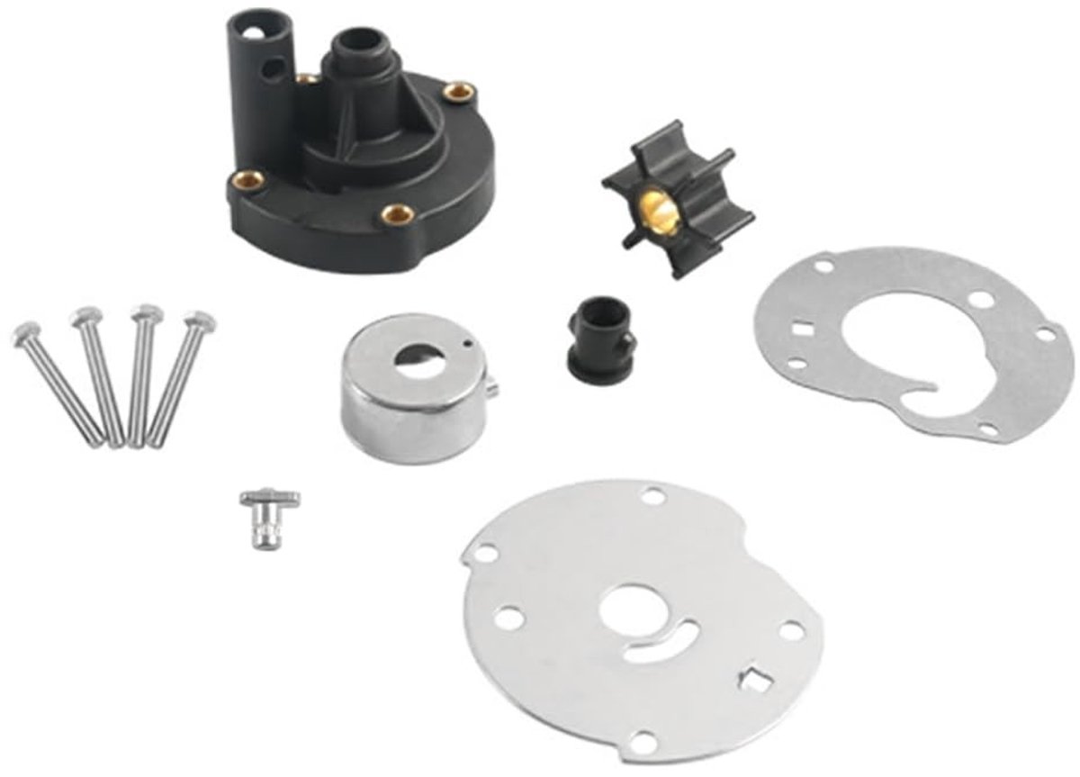 Allecto - Reparatieset Waterpomp - Onderdeelnummer 763758 - Geschikt voor J0HNS0N E-VINRUDE - Zwart en Zilver - Waterpomp Impeller - Voor Buitenboo...