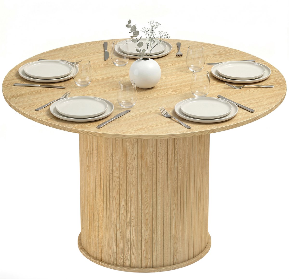 HOMCOM Eettafel - Spaanplaat, MDF - 120 x 120 x 75 cm - Natuurlijk hout
