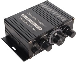Allecto - Bluetooth 5.0 vermogensversterker - 200 W stereo-audioversterker - Mini hi-fi klasse D - Geïntegreerde versterker - Passieve luidsprekers...