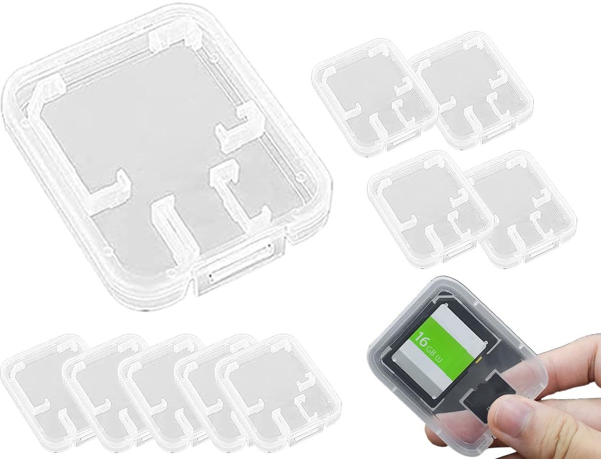 Allecto - SD-kaartenetui - Geheugenkaarten Organizer - Compact en Lichtgewicht - TF-kaarten Huls - Handig voor Fotografie en Videografie - 9 Stuks