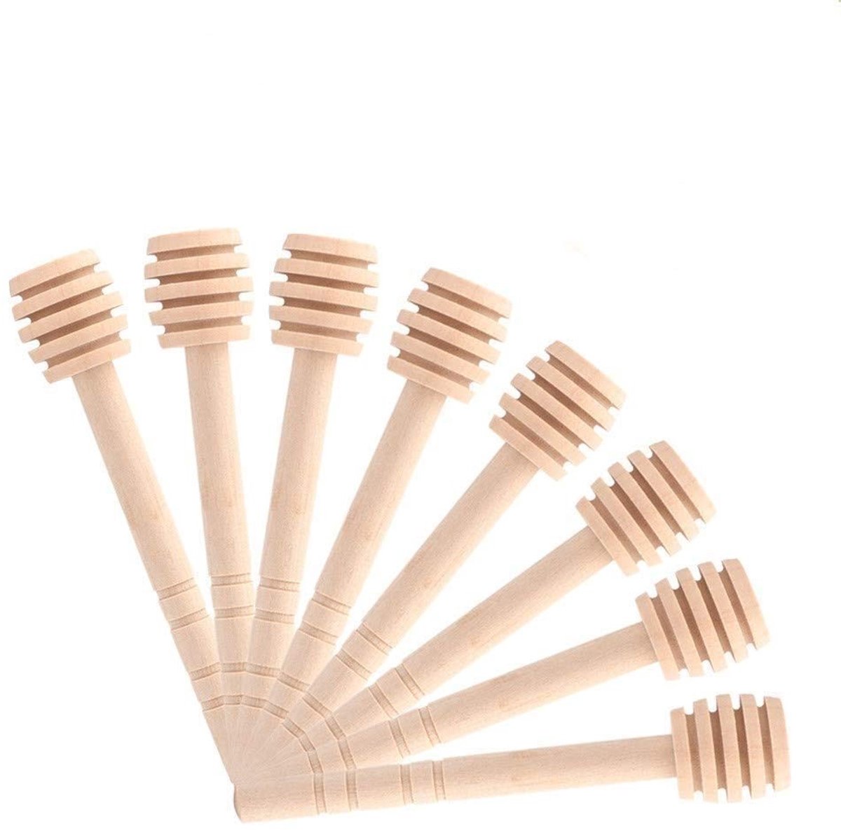 aladdien - Mini Honinglepel - Houten Dispenser - Ideaal voor Jam en Honing - 16 cm - Gebruiksvriendelijk - Perfect voor Drankjes en Gerechten - Keuk..