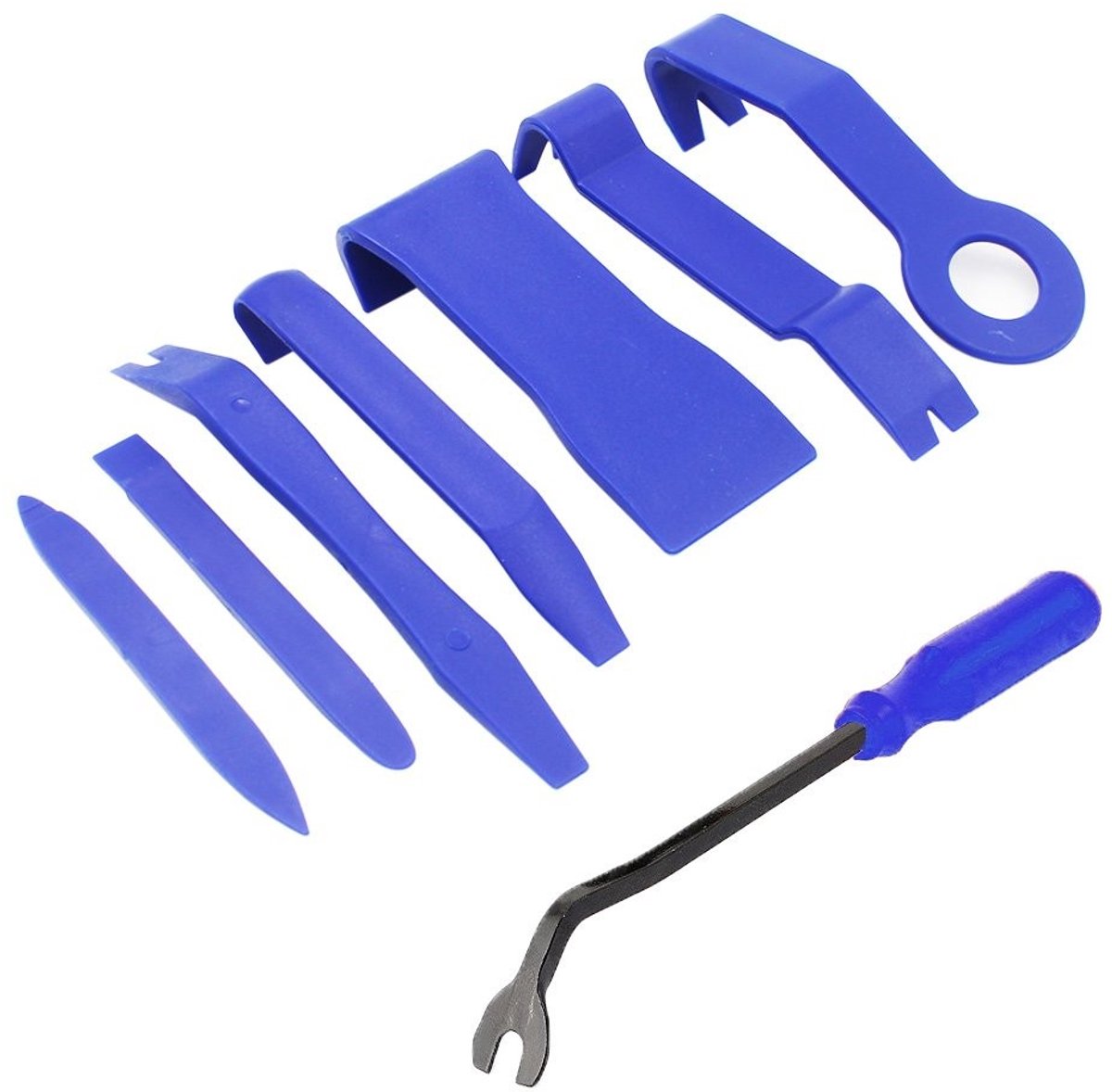 aladdien - Car Trim Removal Tool - 8-delige set - Sterke verwijderingskit - Blauw - Voor auto-interieur - Inclusief fastener remover