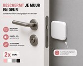 Butée de porte autocollante Beliora Wit – Protection murale contre les poignées de porte – Caoutchouc carré